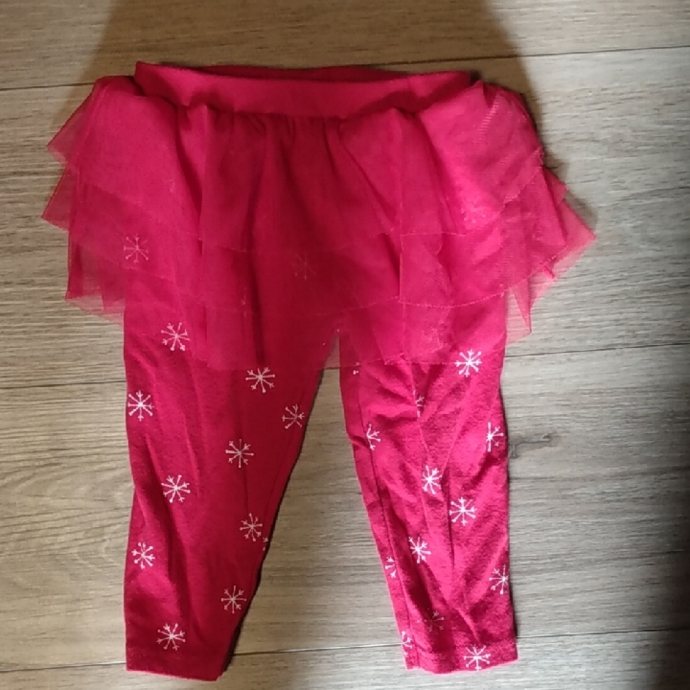 Carter's Vibrant Red Tulle Skirt Leggings